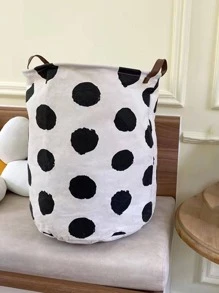 1入組波點圖案洗衣籃 - 黑與白 - 查看 7