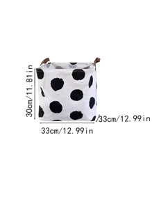 1入組波點圖案洗衣籃 - 黑與白 - 查看 8