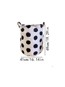 1入組波點圖案洗衣籃 - 黑與白 - 查看 10