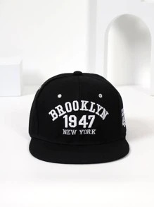 Unisex Letter Embroidered Sun Protection Fashion Hip Hop Cap For Summer - Black - View 2