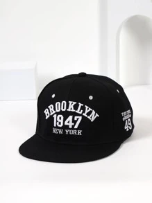 Unisex Letter Embroidered Sun Protection Fashion Hip Hop Cap For Summer - Black - View 1