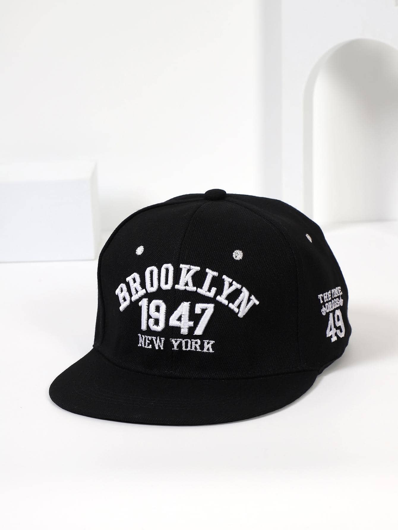 Unisex Letter Embroidered Sun Protection Fashion Hip Hop Cap For Summer - Black - View 1