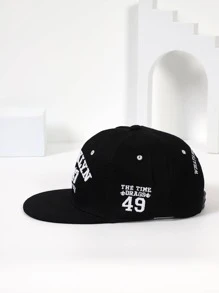 Unisex Letter Embroidered Sun Protection Fashion Hip Hop Cap For Summer - Black - View 3