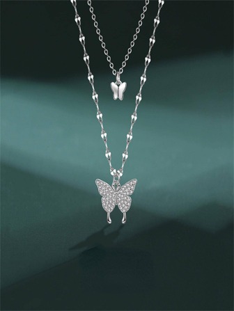 蝴蝶裝飾多層項鏈