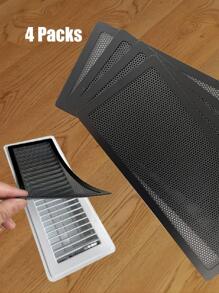4pcs/set Floor Register Trap Air Vent Cover Anti-Insect And Anti-Clogging Ventilation Filter - Black - View 1