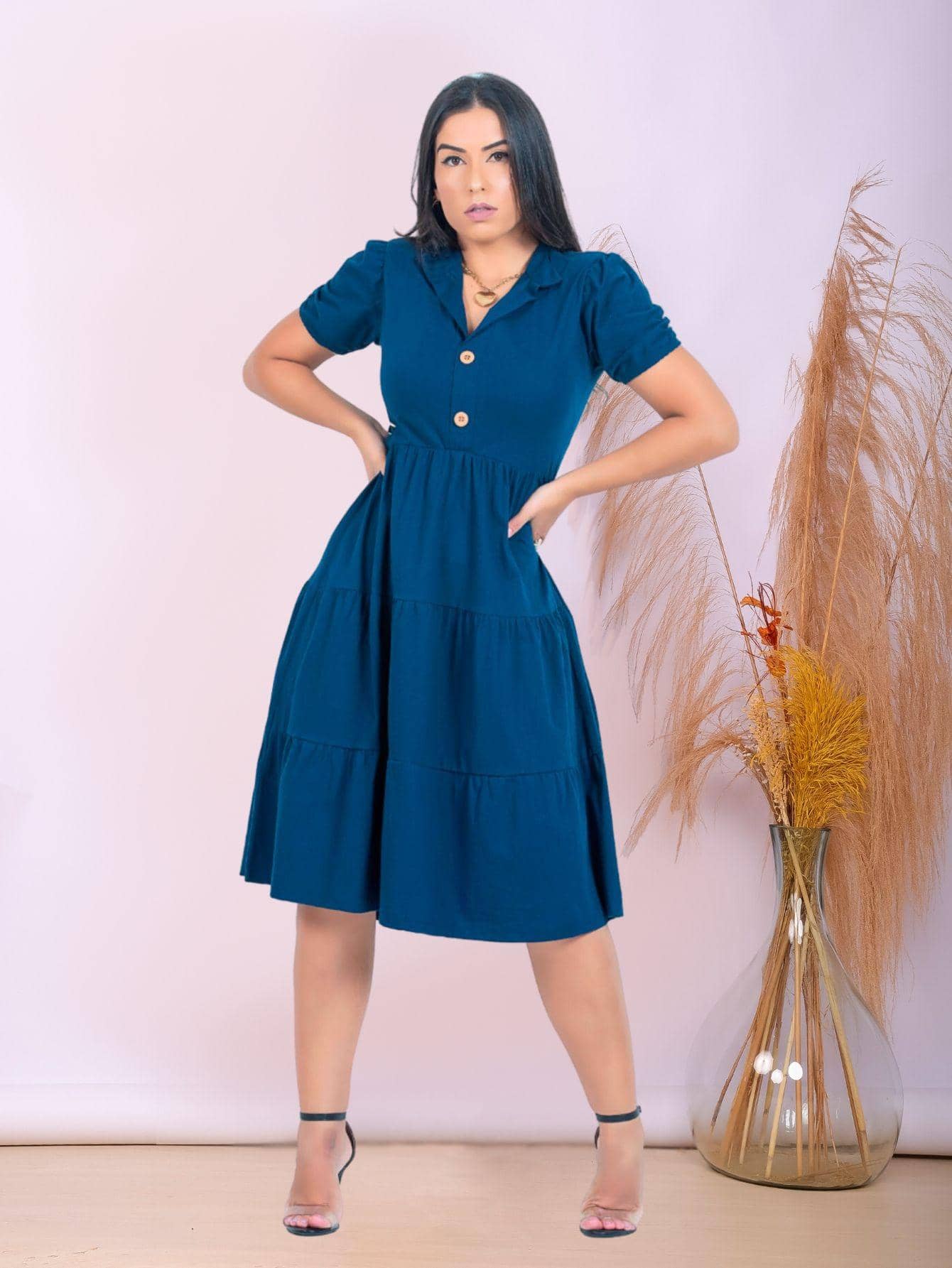 Women Dresses - Navy Blue - View 1