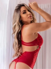 Women Sexy Lingerie - 紅色 - 查看 2