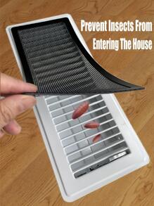 4pcs/set Floor Register Trap Air Vent Cover Anti-Insect And Anti-Clogging Ventilation Filter - Black - View 4