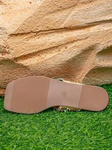 Women Rhinestone Decor Toe Post Design Thong Sandals, Glamorous Summer Flat Sandals - Multicolor - View 6