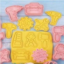 8件套齿轮、机械工具、饼干模具维护工具箱、扳手、塑料饼干模具 - 粉色 - 查看 3