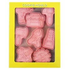 8件套齿轮、机械工具、饼干模具维护工具箱、扳手、塑料饼干模具 - 粉色 - 查看 6