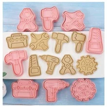 8件套齿轮、机械工具、饼干模具维护工具箱、扳手、塑料饼干模具 - 粉色 - 查看 1