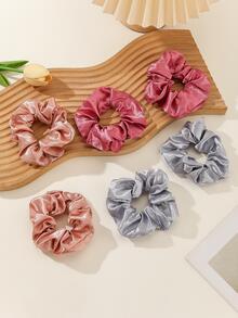 6入組女性素色時尚大腸髮圈適用於日常生活 - 彩色 - 查看 3