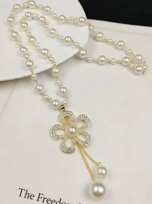 Collier En Faux Perles Y En Forme De Lasso