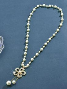 Collier En Faux Perles Y En Forme De Lasso