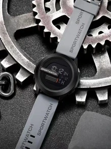 1 chiếc đồng hồ điện tử thể thao công nghệ thời trang dành cho nam - Xám - Xem 1