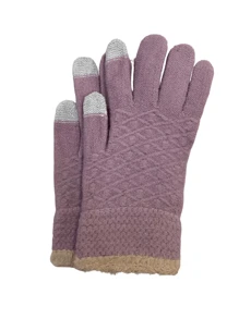 Women Full Finger Gloves - 淺灰紫 - 查看 2