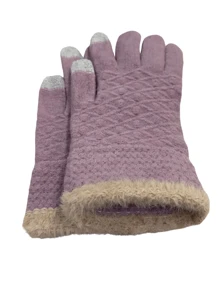 Women Full Finger Gloves - 淺灰紫 - 查看 3