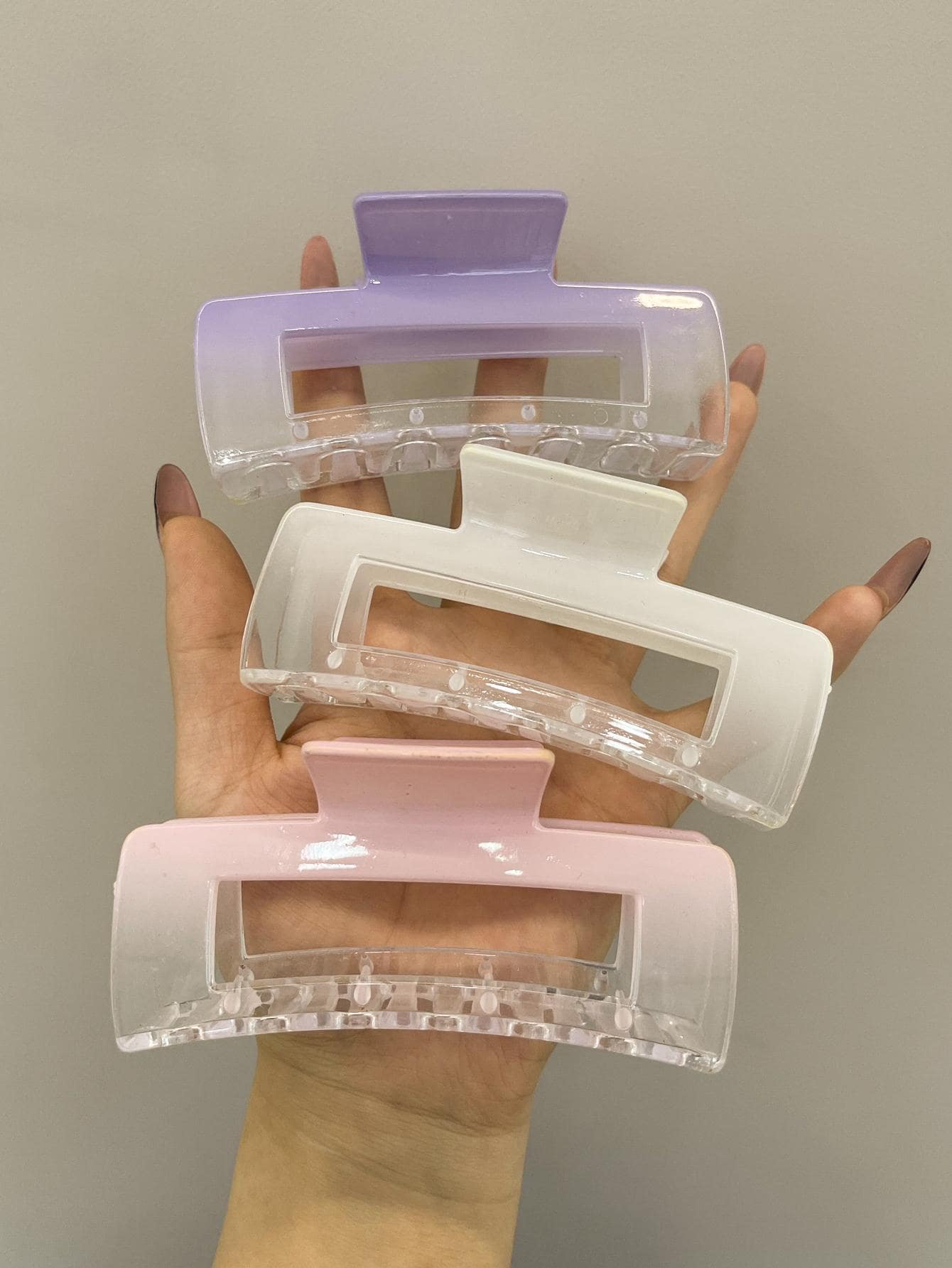 3 cái Phụ nữ Vuốt tóc hình chữ nhật ombre thông thường cho cuộc sống hàng ngày