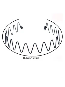 Men Wave Design Casual Headband cho cuộc sống hàng ngày - màu đen - Xem 4