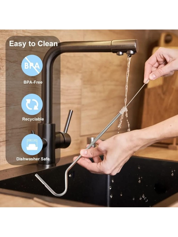 Reusable Stainless Steel Anti Lip Wrinkle Straws, Reduce Lip Wrinkles