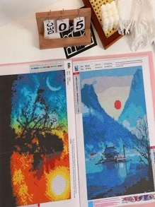 1 thư mục lưu trữ tranh kim cương màu rắn - Hồng - Xem 5