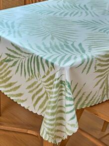 1pc Leaf Pattern Tablecloth, Modern Waterproof Polyester Rectangle Table Cloth For Table - Multicolor - View 7