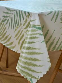 1pc Leaf Pattern Tablecloth, Modern Waterproof Polyester Rectangle Table Cloth For Table - Multicolor - View 1