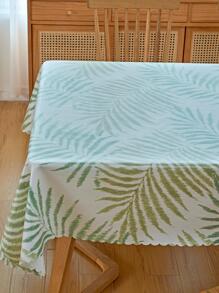 1pc Leaf Pattern Tablecloth, Modern Waterproof Polyester Rectangle Table Cloth For Table - Multicolor - View 8
