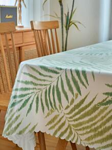 1pc Leaf Pattern Tablecloth, Modern Waterproof Polyester Rectangle Table Cloth For Table - Multicolor - View 6