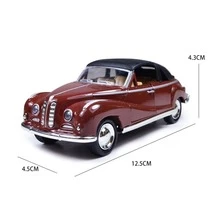 1:36 Coche de juguete de metal con aleación de zinc, modelo de coche vintage y antiguo con puertas abatibles, para decoración o regalo, decoración de habitaciones, regalos de invierno - Burdeos - Ver 3