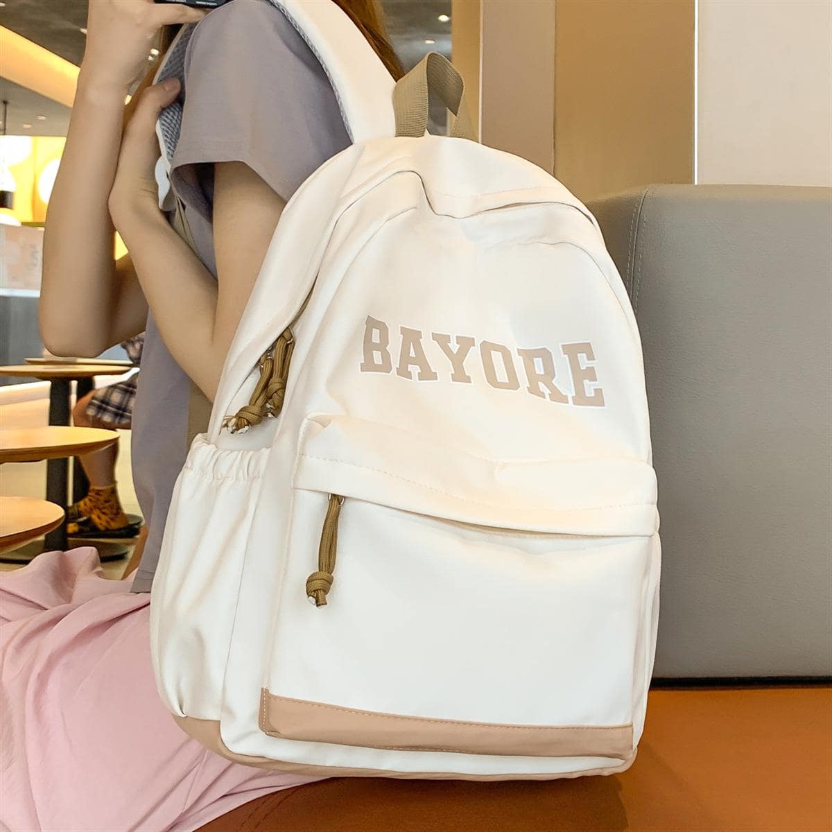 Backpack For Girls & Boys, School Bag, Bookbag, Travel Backpack, Daypack - White - View 1