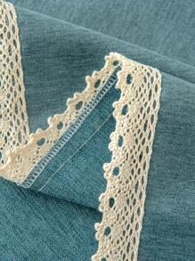 1片防水防油桌布,tpu塗層防污長方形餐桌蓋,寫字檯蓋 - 寶藍色 - 查看 1