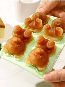 1pc Bear Shaped Ice Mold,Ice Cube,Party,Travel,Wedding,Birthday,Graduation,Bachelorette Party,Bachelorette,Kitchen,Kitchen Items,Storage,Decor,Outdoor. - Green - View 3