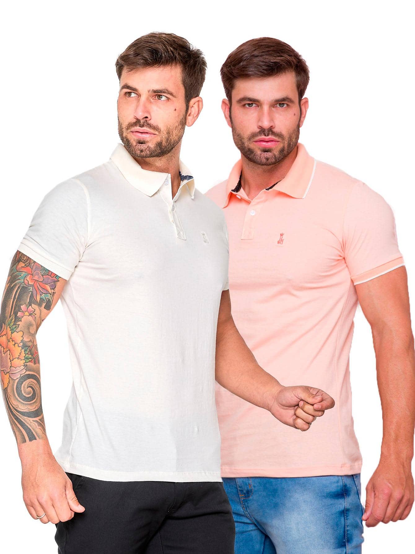 Men Polo Shirts - Màu Hồng baby - Xem 1