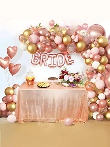 134 Chiếc Hoa Hồng Vàng Bóng Vòng Hoa Cung Bộ Hoa Hồng Vàng Hồng Vàng Trắng Confetti Bong Bóng Cao Su - Nhiều màu - Xem 4