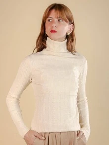 Women Sweaters - 米色 - 查看 1