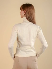 Women Sweaters - 米色 - 查看 2