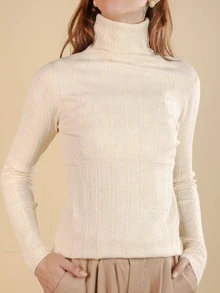 Women Sweaters - 米色 - 查看 3