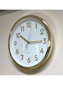 Relógio de Parede Silencioso Redondo de Vidro Luxo 32x4,3x32cm - Branco - Visão 3