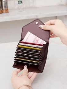 CHARM INFINITE Litchi Embossed Multiple Card Slots Flap Button Decor Lightweight Portable Card ID Card White-Collar Workers Holiday For Anniversary For Birthday Gift Accessories Gift Present Card Holder Wallet Business Card Holder Credit Card Holder For Women Wallet Mini Wallet Purse Wallet Card Wallet Rfid Wallet