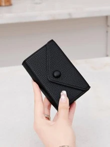 CHARM INFINITE Litchi Embossed Multiple Card Slots Flap Button Decor Lightweight Portable Card ID Card White-Collar Workers Holiday For Anniversary For Birthday Gift Accessories Gift Present Card Holder Wallet Business Card Holder Credit Card Holder For Women Wallet Mini Wallet Purse Wallet Card Wallet Rfid Wallet