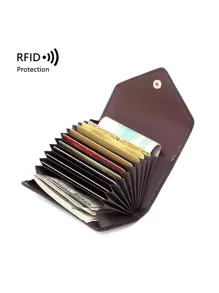 CHARM INFINITE Litchi Embossed Multiple Card Slots Flap Button Decor Lightweight Portable Card ID Card White-Collar Workers Holiday For Anniversary For Birthday Gift Accessories Gift Present Card Holder Wallet Business Card Holder Credit Card Holder For Women Wallet Mini Wallet Purse Wallet Card Wallet Rfid Wallet