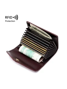 CHARM INFINITE Ví đựng thẻ Litchi dập nổi nhiều khe cắm thẻ có nút bấm trang trí nhẹ di động Thẻ ID cho nhân viên văn phòng dành cho nữ dùng cho ngày lễ kỷ niệm quà tặng sinh nhật Phụ kiện đựng thẻ quà tặng Ví đựng danh thiếp Ví đựng thẻ tín dụng dành cho nữ Ví mini Ví đựng thẻ Ví đựng thẻ Ví RFID - Màu Đỏ Sâu - Xem 6