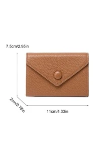 CHARM INFINITE Ví đựng thẻ Litchi dập nổi nhiều khe cắm thẻ Nút trang trí Ví đựng thẻ Ví đựng danh thiếp Ví đựng thẻ tín dụng Ví đựng thẻ Ví nữ Ví mini Ví đựng thẻ Ví đựng thẻ Ví RFID - màu nâu - Xem 8