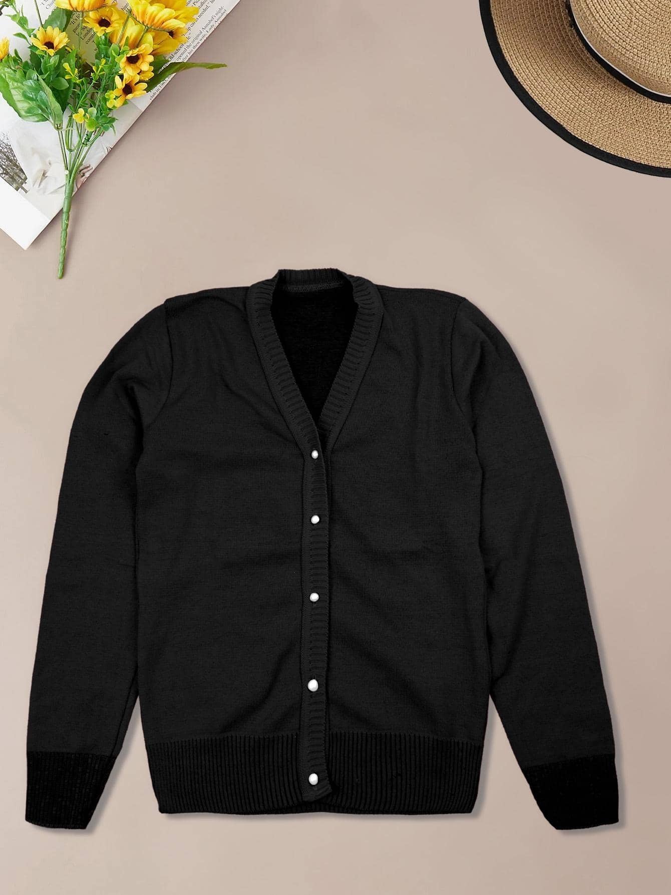 Women Cardigans - 黑色 - 查看 1