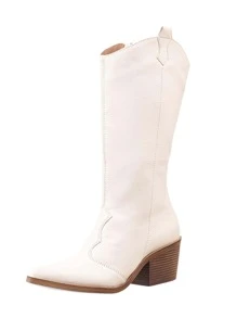 Women Fashion Boots - Beige - View 1