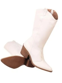 Women Fashion Boots - Beige - View 4