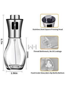 Dispensador de Aceite en Spray 200ml de Cristal y con Tapa - transparente - Ver 3