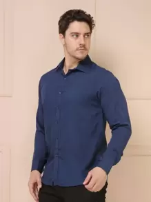 Men Shirts - Navy Blue - View 5